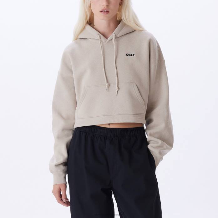 ασημί γκρι είδη ένδυσης 686F708 OBEY κουκούλα πουλόβερ με τολμηρό λογότυπο γυναίκες