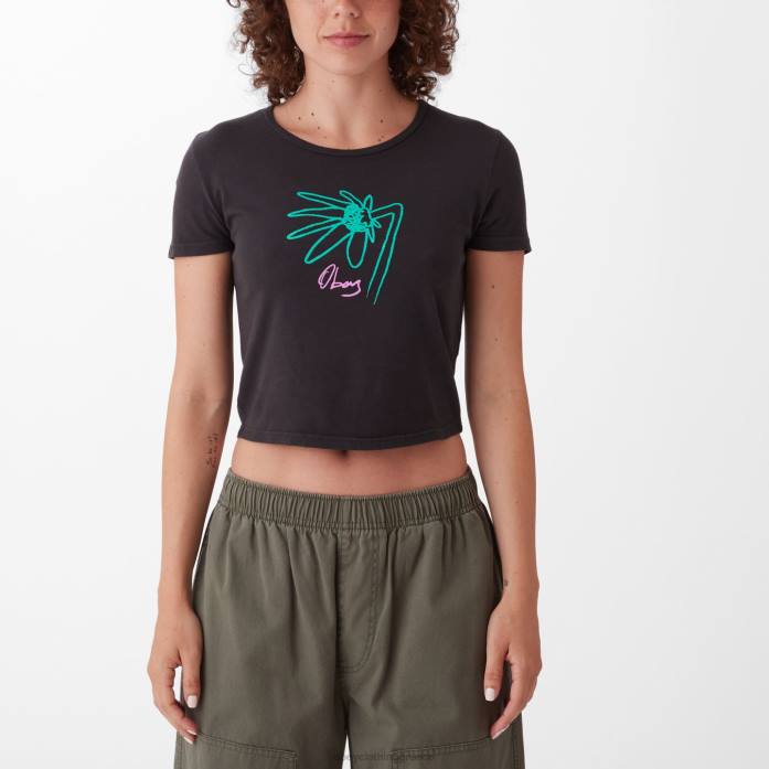 ψηφιακό μαύρο είδη ένδυσης 686F736 OBEY Ανεμοστρόβιλο λουλούδι cropped chloe εφαρμοστό μπλουζάκι γυναίκες