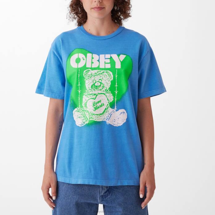 γαλάζιο είδη ένδυσης 686F739 OBEY Η αγάπη πονάει μπλουζάκι επιλογής χρωστικής γυναίκες