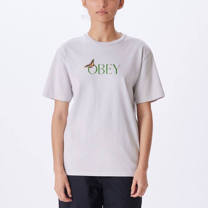 οπάλιο είδη ένδυσης 686F746 OBEY T-shirt επιλογής βαφής πεταλούδας γυναίκες