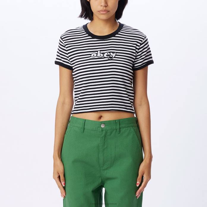 μαύρο multi είδη ένδυσης 686F729 OBEY zoe baby ringer t-shirt γυναίκες