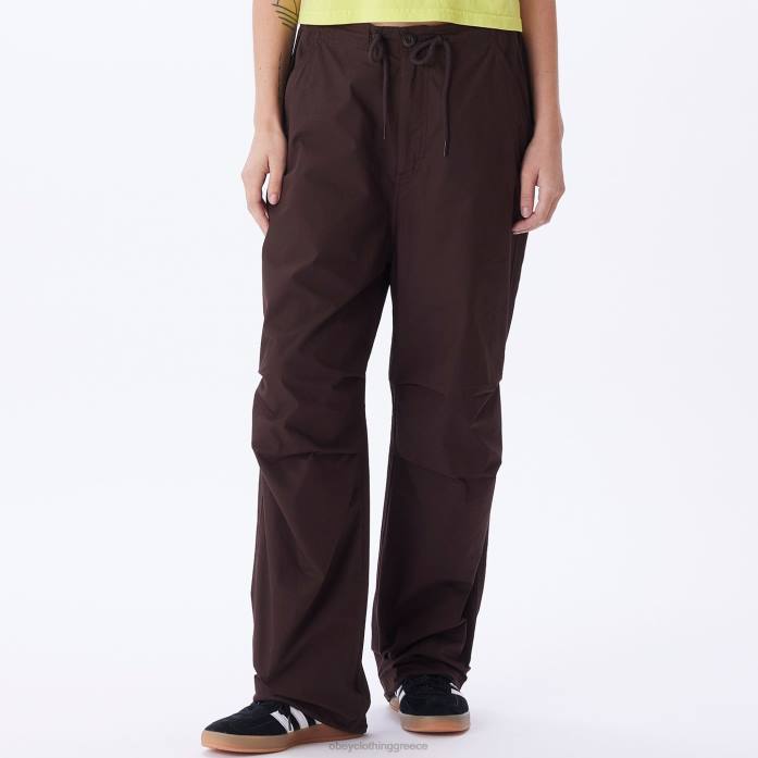 java καφέ είδη ένδυσης 686F689 OBEY παντελόνι μίνα αλεξίπτωτο γυναίκες