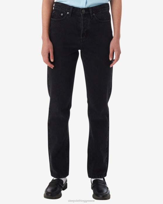 ξεθωριασμένο μαύρο είδη ένδυσης 686F515 OBEY αβίαστο τζιν γυναίκες