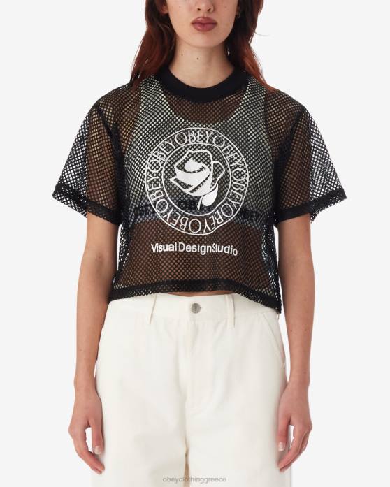 μαύρος είδη ένδυσης 686F569 OBEY ροζ δικτυωτό επάνω μέρος γυναίκες