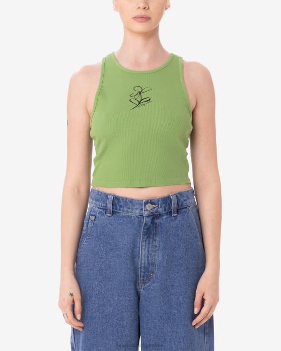 πικάντικο πράσινο είδη ένδυσης 686F625 OBEY σαρκί λουλούδι doodle rib tank γυναίκες