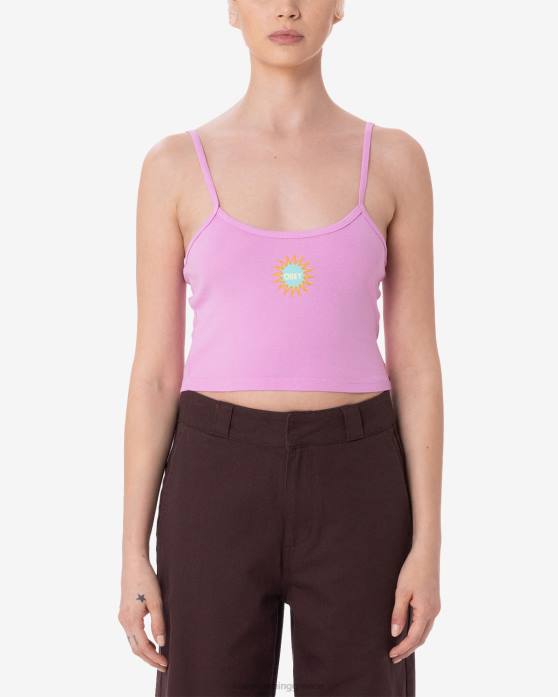 παστέλ λεβάντα είδη ένδυσης 686F627 OBEY σπειροειδής ιμάντας σπαγγέτι crop tank γυναίκες