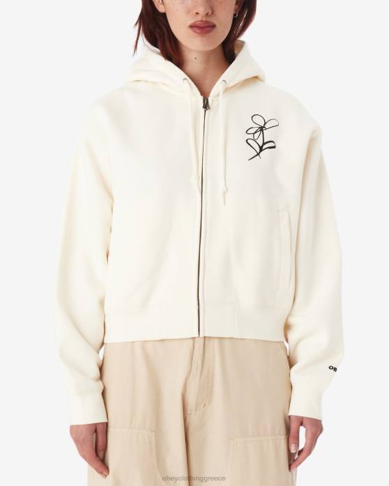 αλεύκαντος είδη ένδυσης 686F588 OBEY Κουκούλα με φερμουάρ γραφής με κιμωλία γυναίκες