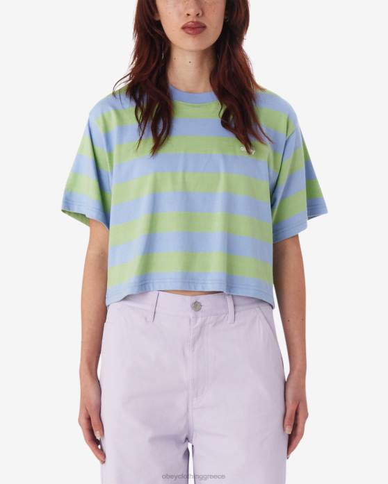 ορτανσία πολυ είδη ένδυσης 686F549 OBEY κομμένο μπλουζάκι με ρίγες adams γυναίκες