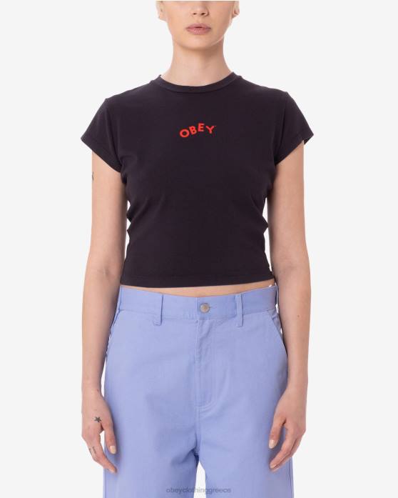 ψηφιακό μαύρο είδη ένδυσης 686F606 OBEY ζαλισμένο μπλουζάκι Hayden γυναίκες