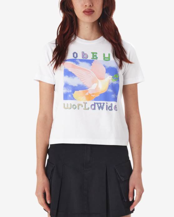 άσπρο είδη ένδυσης 686F608 OBEY Περιστέρι της ειρήνης kaylin t-shirt γυναίκες