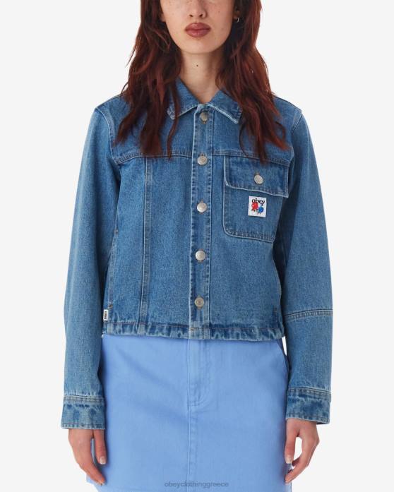 ελαφρύ λουλακί είδη ένδυσης 686F548 OBEY ανακατασκευασμένο πουκάμισο γυναίκες