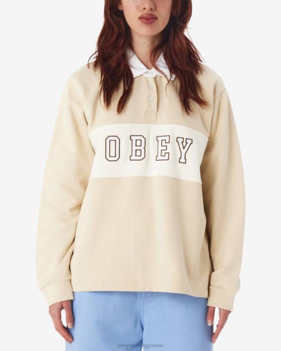 γκρι στρείδι είδη ένδυσης 686F571 OBEY Ράγκμπι ls polo από τριανταφυλλιά γυναίκες