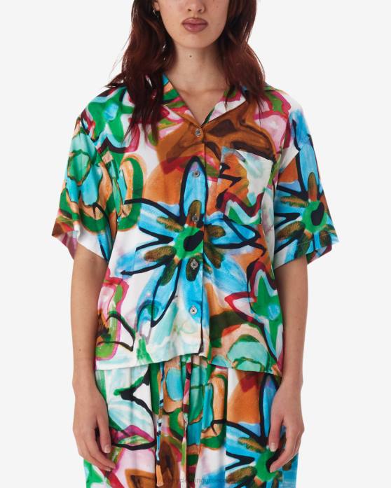 aqua multi είδη ένδυσης 686F567 OBEY πουκάμισο με μαρκαδόρο γυναίκες