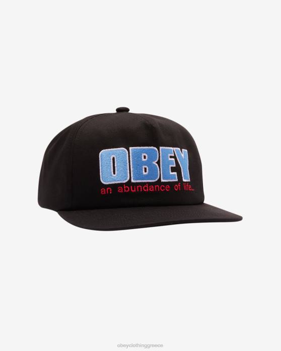 μαύρος αξεσουάρ 686F435 OBEY αφθονία 5 snapback πάνελ άνδρες