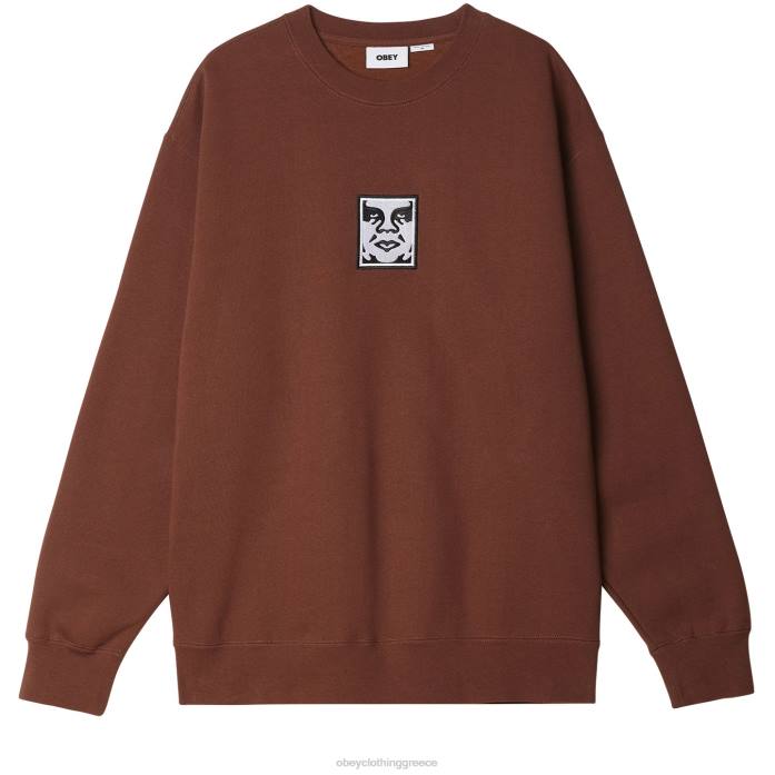 καστανόχρους είδη ένδυσης 686F1002 OBEY εικονίδιο εξαιρετικά βαρύ λαιμόκοψη άνδρες