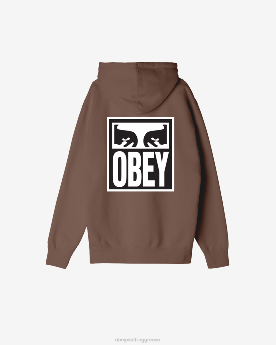 καστανόχρους είδη ένδυσης 686F1022 OBEY κουκούλα πουλόβερ με εικονίδιο ματιών άνδρες