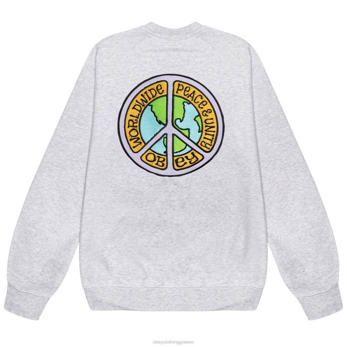 ερείκη γκρι είδη ένδυσης 686F1047 OBEY πλήρωμα ειρήνης και ενότητας άνδρες