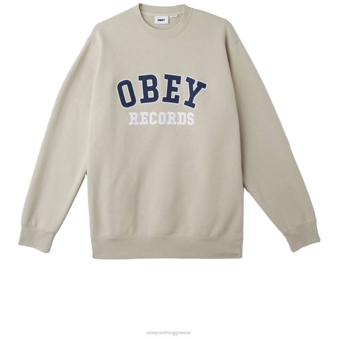 ασημί γκρι είδη ένδυσης 686F1052 OBEY καταγράφει το πλήρωμα του πληρώματος άνδρες