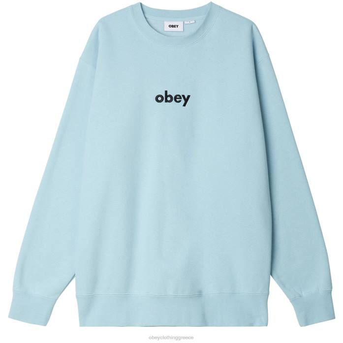 μπλε του ουρανού είδη ένδυσης 686F1054 OBEY λαιμόκοψη με πεζά γράμματα άνδρες