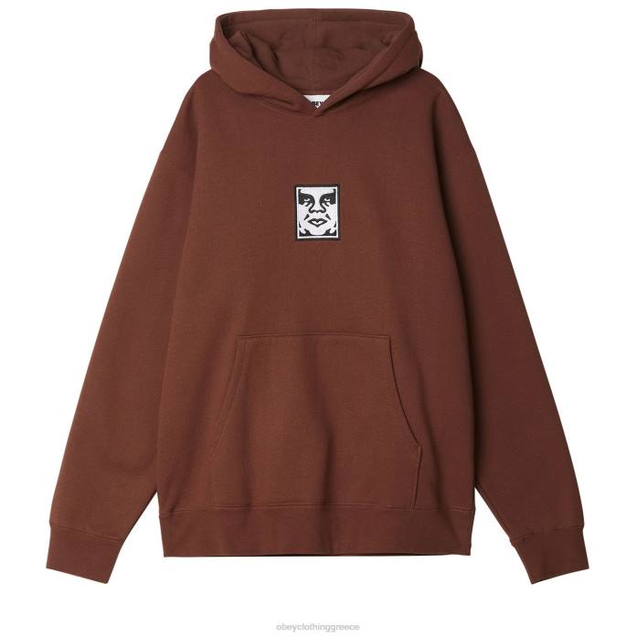 καστανόχρους είδη ένδυσης 686F994 OBEY εικονίδιο πολύ βαριά κουκούλα πουλόβερ άνδρες