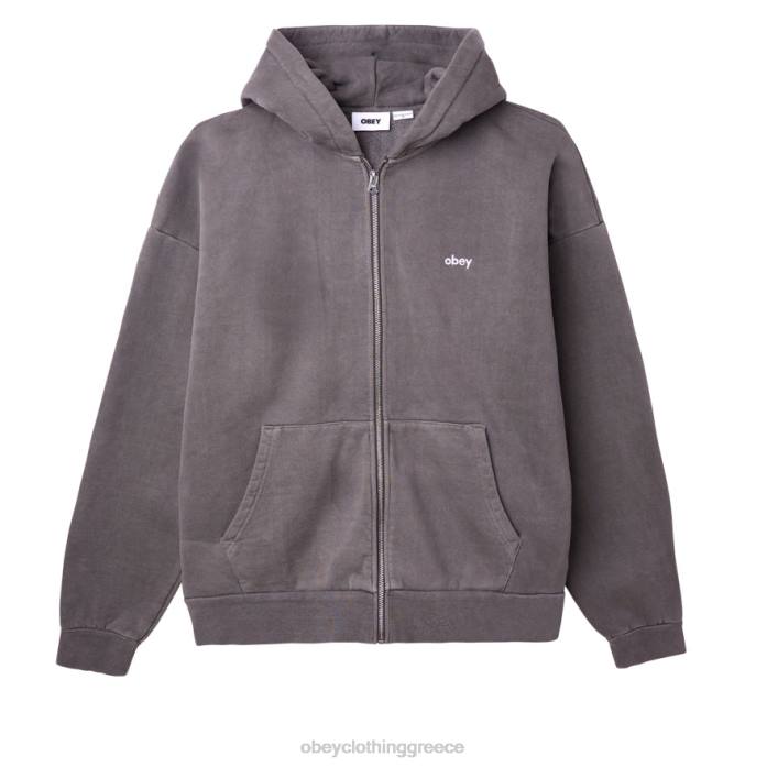 pigment ψηφιακό μαύρο είδη ένδυσης 686F978 OBEY Κουκούλα με φερμουάρ από πεζά pigment άνδρες