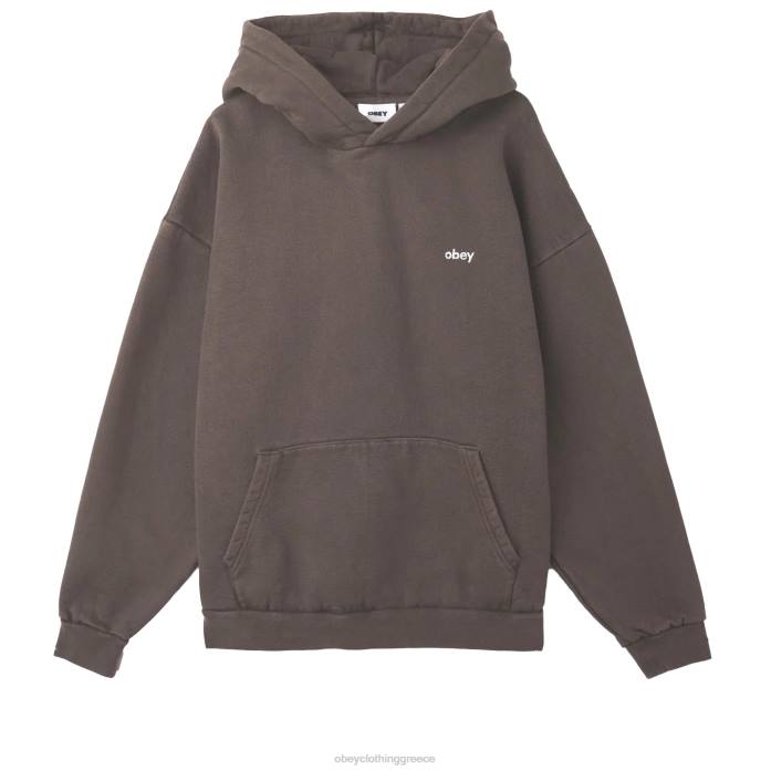 pigment java καφέ είδη ένδυσης 686F980 OBEY Κουκούλα πουλόβερ με πεζά pigment άνδρες