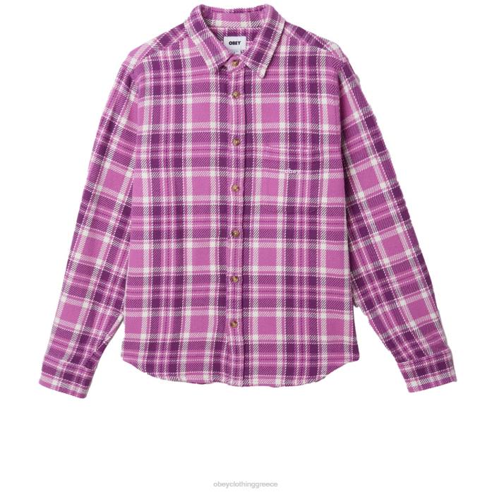 μουριά μωβ πολυ είδη ένδυσης 686F758 OBEY πουκάμισο φρεντ άνδρες