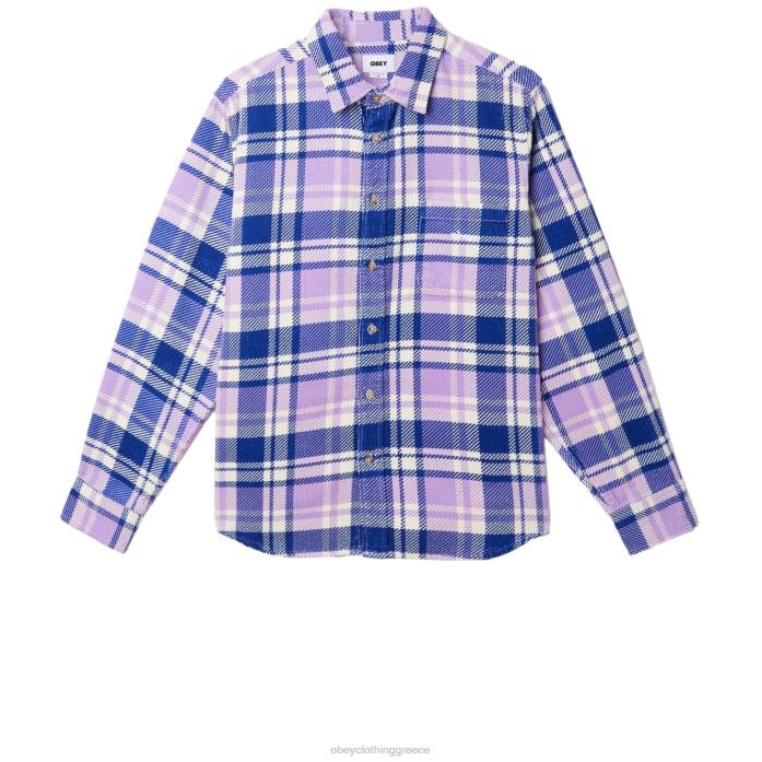 μωβ τριαντάφυλλο πολυ είδη ένδυσης 686F762 OBEY πουκάμισο από κορδόνι άνδρες