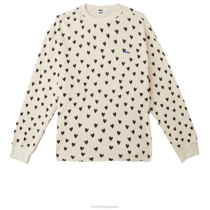 αλεύκαστο μαύρο είδη ένδυσης 686F773 OBEY καρδιές θερμικές άνδρες