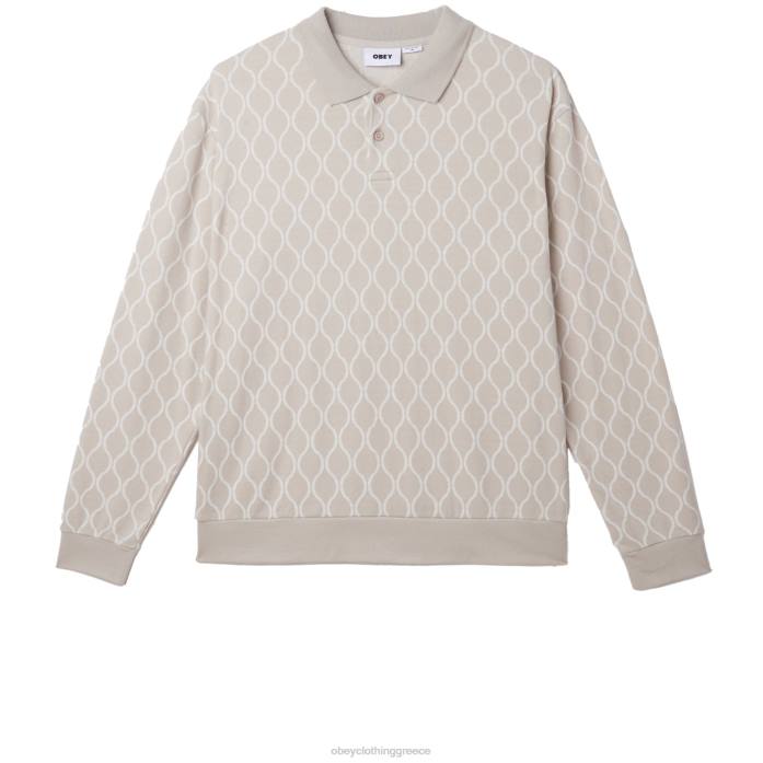 ασημί γκρι μούλτι είδη ένδυσης 686F776 OBEY windmere jaquard ls polo άνδρες
