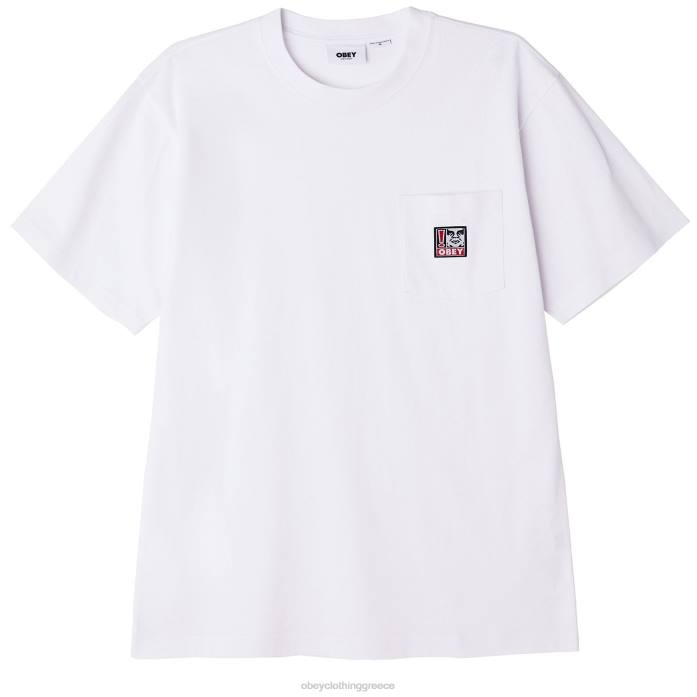 άσπρο είδη ένδυσης 686F802 OBEY μπλουζάκι με τσέπη άνδρες