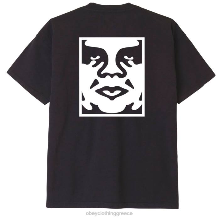 κατάμαυρο είδη ένδυσης 686F855 OBEY τολμηρό εικονίδιο βαρέων βαρών μπλουζάκι άνδρες