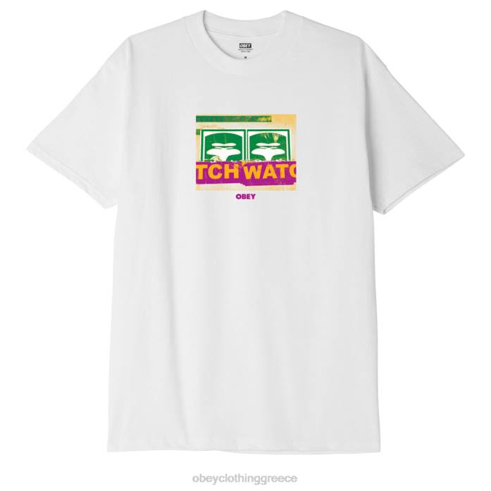 άσπρο είδη ένδυσης 686F904 OBEY κλασικό μπλουζάκι ρολόι γειτονιάς άνδρες