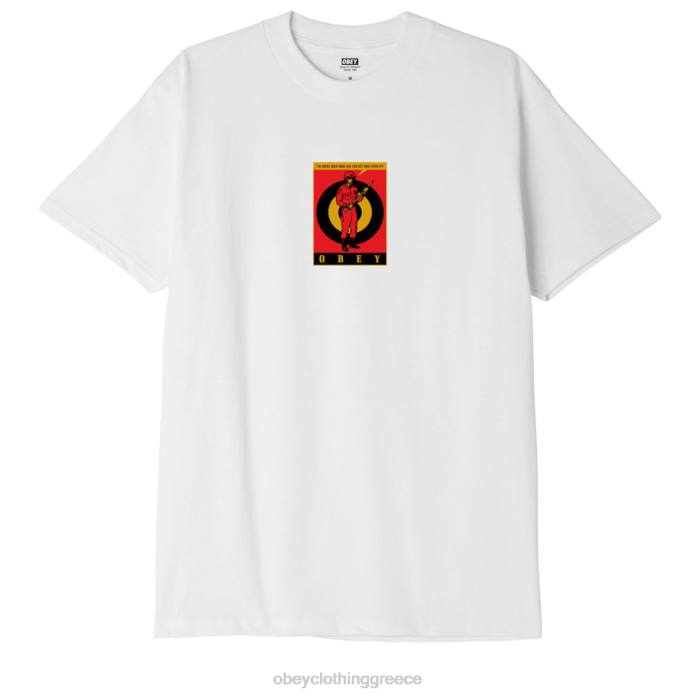 άσπρο είδη ένδυσης 686F907 OBEY κλασικό μπλουζάκι riot cop άνδρες