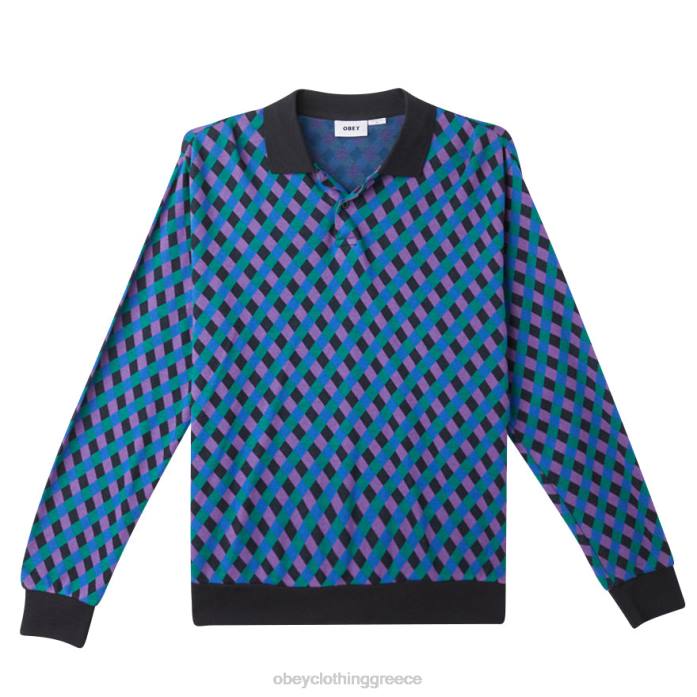 μαύρο multi είδη ένδυσης 686F784 OBEY capri jaquard ls polo άνδρες