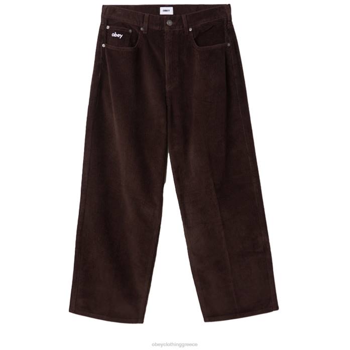 java καφέ είδη ένδυσης 686F936 OBEY μεγάλο φαρδύ κοτλέ παντελόνι άνδρες