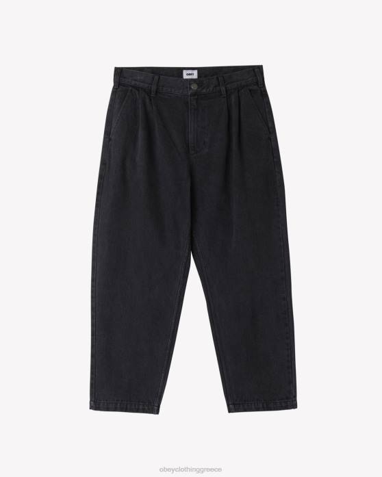 ξεθωριασμένο μαύρο είδη ένδυσης 686F74 OBEY τζιν φούμπαρ πλισέ άνδρες