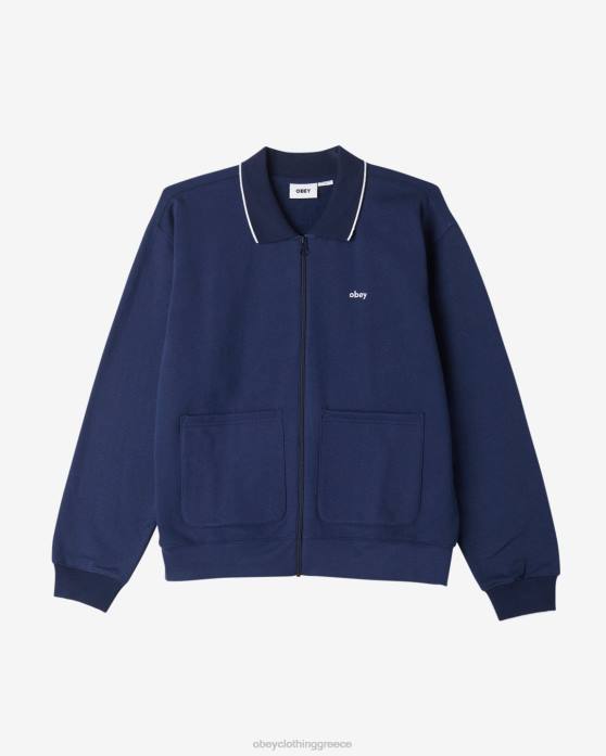 ναυτικό της ακαδημίας είδη ένδυσης 686F236 OBEY πόλο με φερμουάρ fontana μπροστά άνδρες