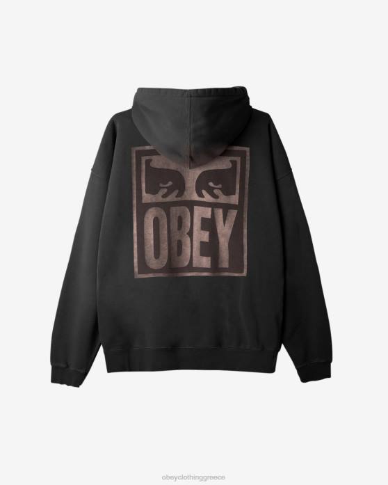 pigment πειρατικό μαύρο είδη ένδυσης 686F197 OBEY χρωστική μάτια εικονίδιο πολύ βαρύ πουλόβερ άνδρες