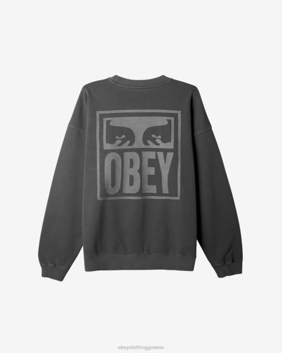 pigment πειρατικό μαύρο είδη ένδυσης 686F233 OBEY μάτια εικονίδιο εξαιρετικά βαρύ λαιμόκοψη άνδρες