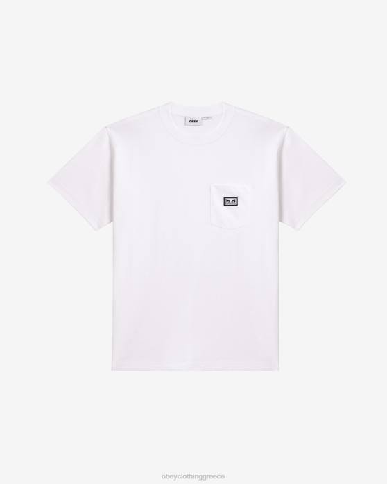 άσπρο είδη ένδυσης 686F101 OBEY est. μπλουζάκι με μάτια τσέπης άνδρες
