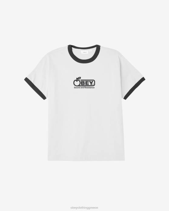 λευκό πολυ είδη ένδυσης 686F111 OBEY μπλουζάκι κουδουνιού μεγάλου ήχου άνδρες