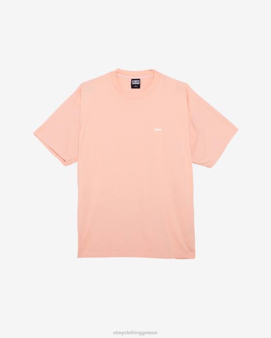 ροδάκινο παρφέ είδη ένδυσης 686F285 OBEY τολμηρό iii βαρέων βαρών μπλουζάκι άνδρες