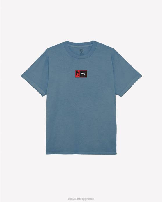 χρωστική κορώνα μπλε είδη ένδυσης 686F359 OBEY t-shirt με μισό εικονίδιο χρωστικής άνδρες
