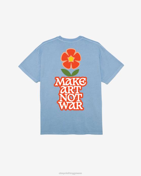 χρωστική ορτανσία είδη ένδυσης 686F369 OBEY T-shirt με χρωστική ουσία λουλουδιών κάνε τέχνη όχι πόλεμο άνδρες