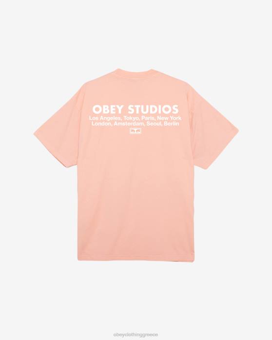 ροδάκινο παρφέ είδη ένδυσης 686F388 OBEY βαρύ μπλουζάκι με μάτια στούντιο άνδρες