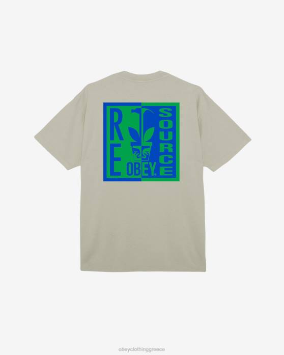 ασημί γκρι είδη ένδυσης 686F400 OBEY ρε πηγή βαρέων βαρών μπλουζάκι άνδρες