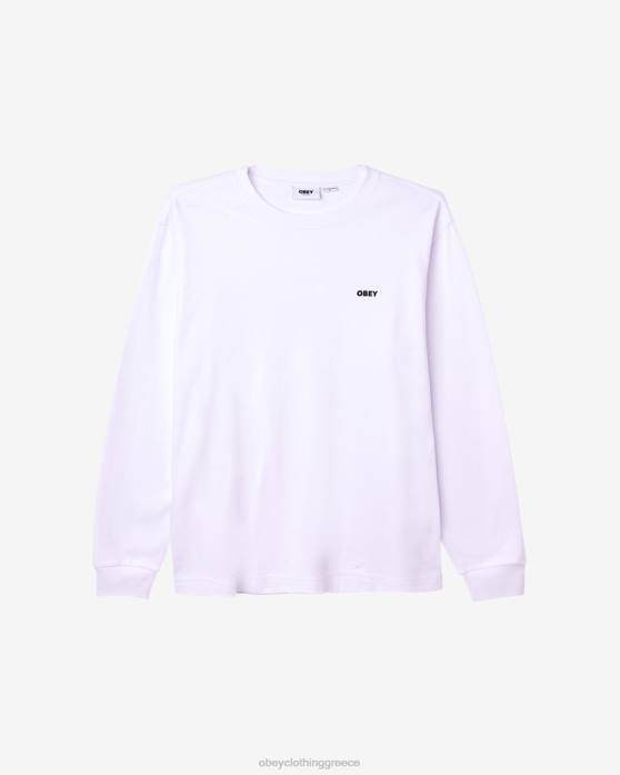 άσπρο είδη ένδυσης 686F92 OBEY est. δουλεύει τολμηρό ls t-shirt άνδρες