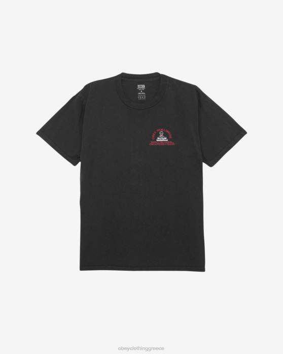 pigment vintage μαύρο είδη ένδυσης 686F361 OBEY μπλουζάκι οργανωμένο χάος pigment άνδρες