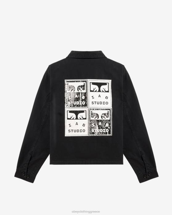 ανθρακίτης είδη ένδυσης 686F259 OBEY σακάκι με φερμουάρ αφίσας άνδρες